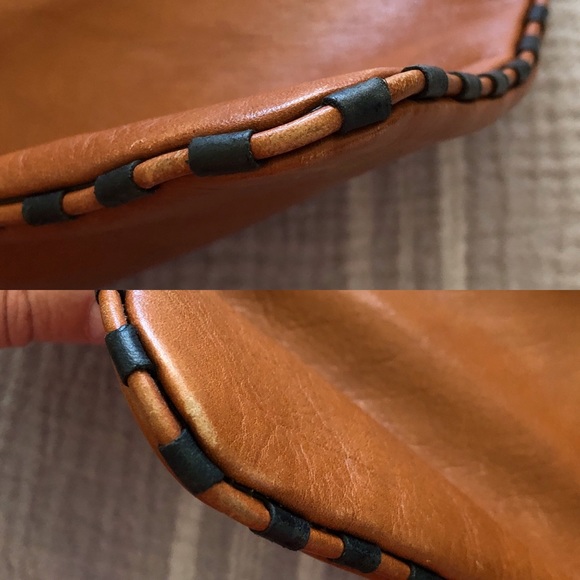 madewell leather simple pouch in desert stripe - Picture 7 of 8